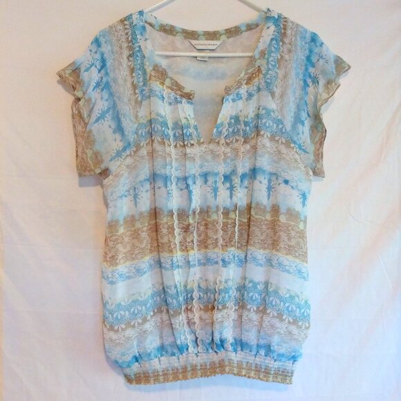 Christopher & Banks Tops - Christopher & Banks Floral Lined Top XL Cottagecore Coastal Grandma Cottagecore